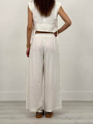 Coordinato in Lino Priscilla Bianco
