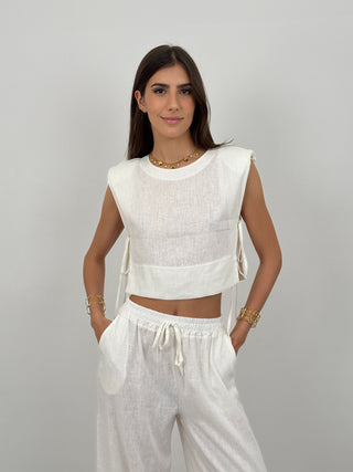Coordinato in Lino Priscilla Bianco