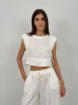 Coordinato in Lino Priscilla Bianco