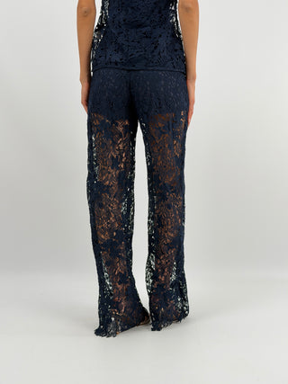 Set Gilet e Pantalone con Pizzo Blu Lumina