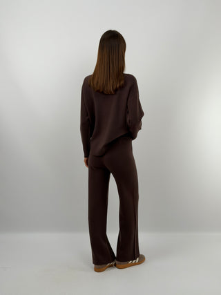 Coordinato Comfy in Maglia Marrone