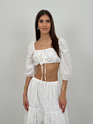 Completo Top e Gonna Kos Bianco