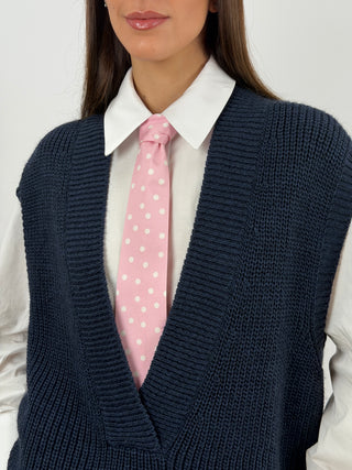 Cravatta Lumina Rosa a Pois