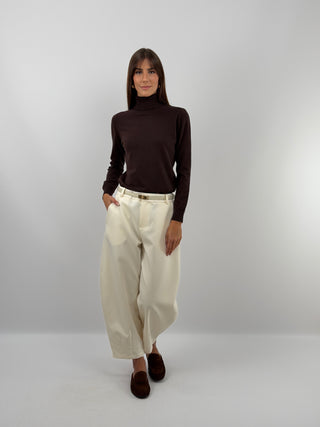 Pull Col Roulé Essential Marron