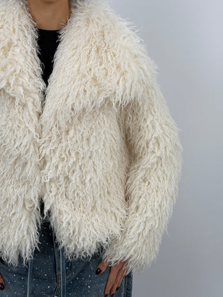 Pelliccia in Eco Mongolia Bianca