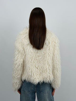 Pelliccia in Eco Mongolia Bianca
