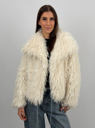 Pelliccia in Eco Mongolia Bianca
