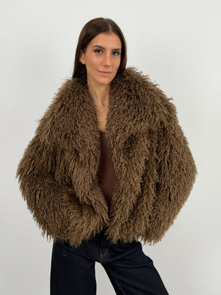 Pelliccia in Eco Mongolia Marrone