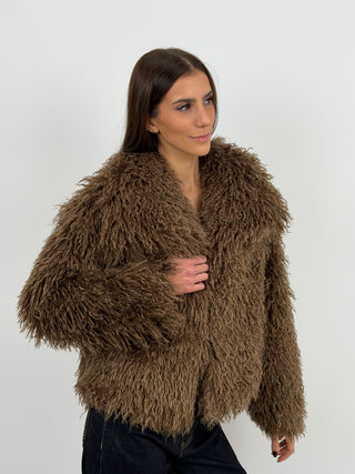 Pelliccia in Eco Mongolia Marrone