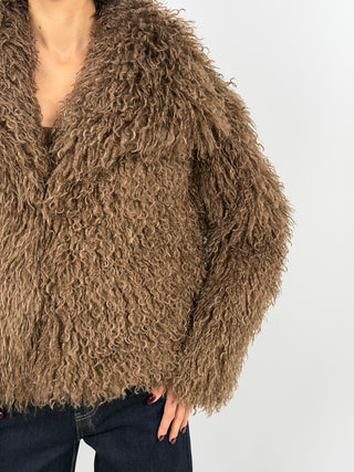 Pelliccia in Eco Mongolia Marrone