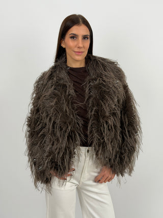 Pelliccia Courmayeur Marrone con Lamé