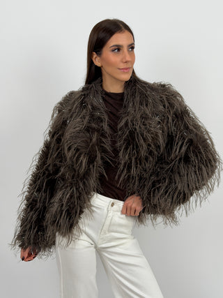 Pelliccia Courmayeur Marrone con Lamé