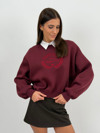 Felpa Lumina Sporty Soho Club Bordeaux