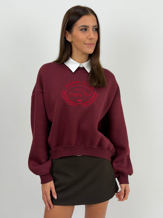 Felpa Lumina Sporty Soho Club Bordeaux