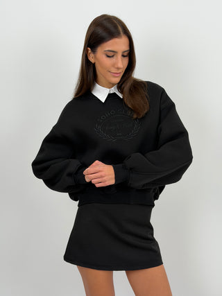 Felpa Lumina Sporty Soho Club Nera