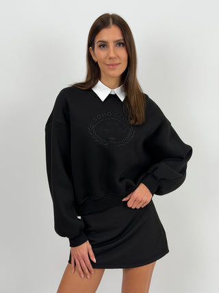Felpa Lumina Sporty Soho Club Nera