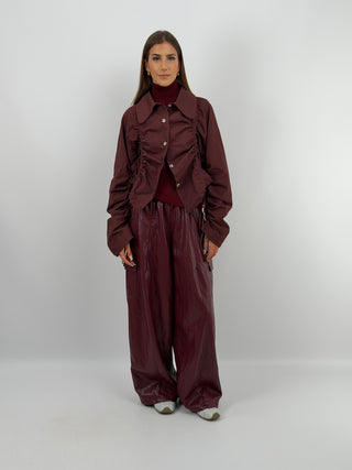 Giacca con Arricciature Bordeaux