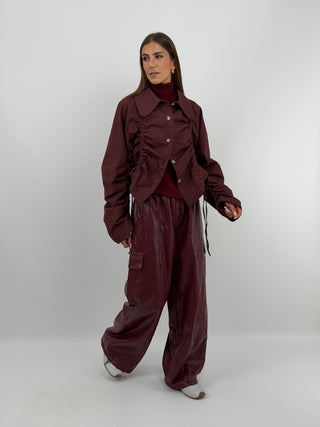 Giacca con Arricciature Bordeaux
