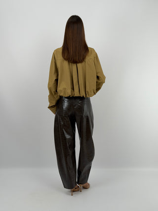 Giacca con Arricciature Cammello