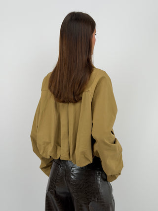 Giacca con Arricciature Cammello