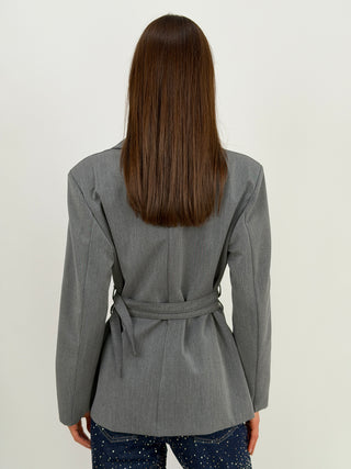 Blazer con Cinture Grigio