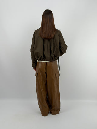 Giacca con Arricciature Khaki
