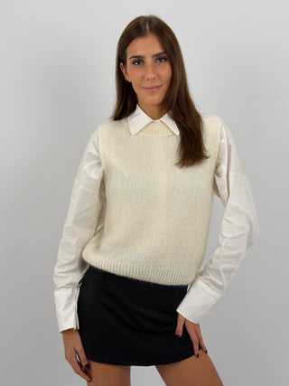 Gilet in Kid Mohair Burro