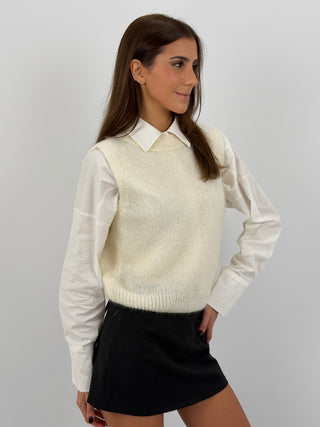 Gilet in Kid Mohair Burro