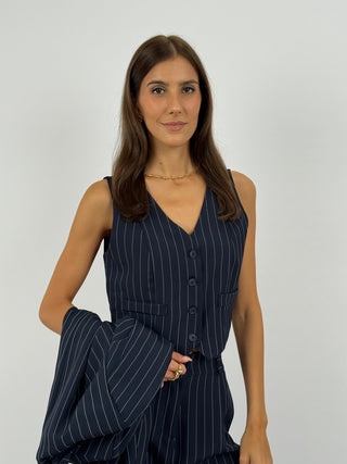 Gilet Gessato Sinner Intense Blu