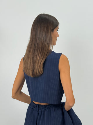 Gilet Gessato Sinner Blu