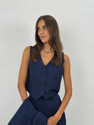 Gilet Gessato Sinner Blu