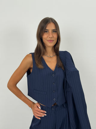 Gilet Gessato Sinner Blu