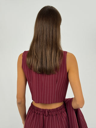 Gilet Gessato Sinner Intense Bordeaux