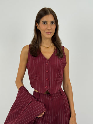 Gilet Gessato Sinner Intense Bordeaux