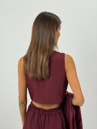 Gilet Gessato Sinner Bordeaux