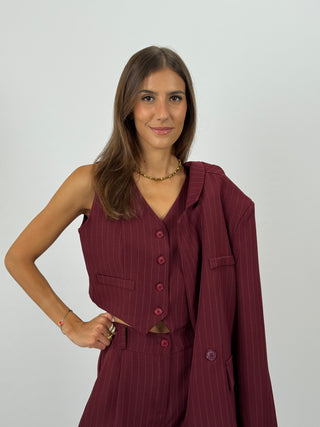 Gilet Gessato Sinner Bordeaux