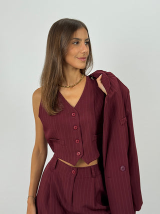 Gilet Gessato Sinner Bordeaux