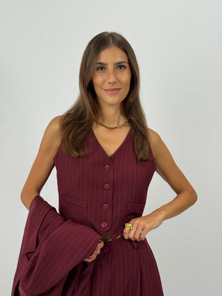 Gilet Gessato Sinner Bordeaux