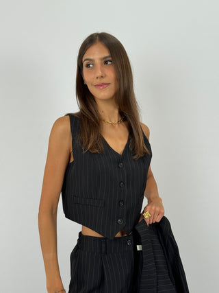 Gilet Gessato Sinner Nero