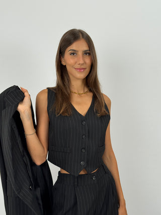 Gilet Gessato Sinner Nero