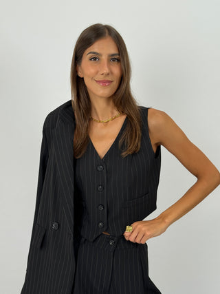 Gilet Gessato Sinner Nero