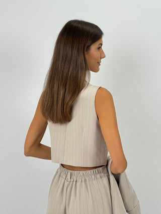 Gilet Gessato Sinner Sabbia
