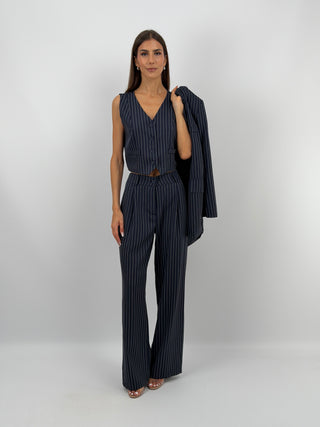 Gilet Gessato Blu