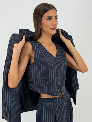 Gilet Gessato Blu