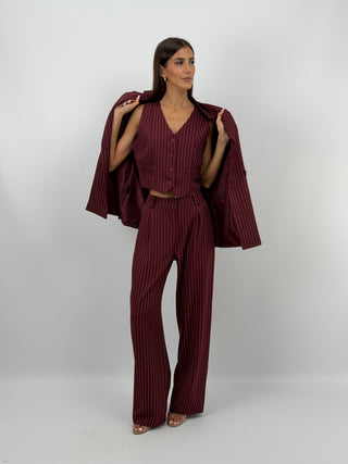 Gilet Gessato Bordeaux