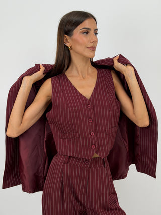 Gilet Gessato Bordeaux