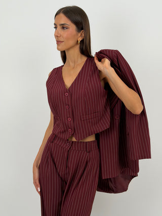 Gilet Gessato Bordeaux