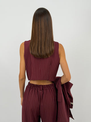 Gilet Gessato Bordeaux