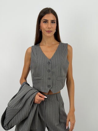 Gilet Gessato Grigio