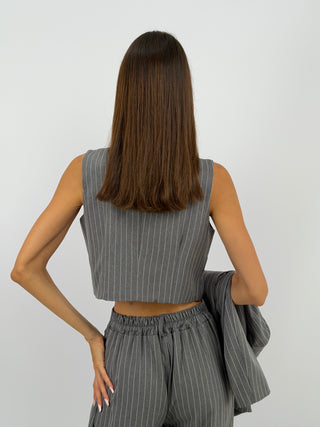 Gilet Gessato Grigio